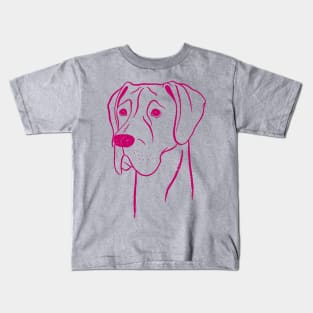 Great Dane (Light Gray and Berry) Kids T-Shirt